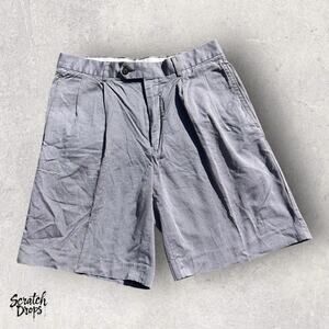 Daniel Cremieux Men's Linen Shorts Size 32 Brown Italian Fabric Pleated Casual